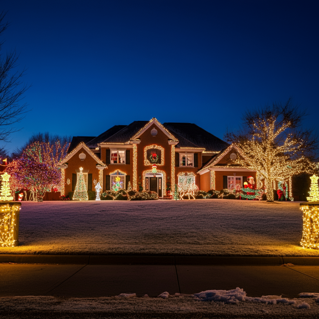 Christmas Light Final Installation St. Charles County MO